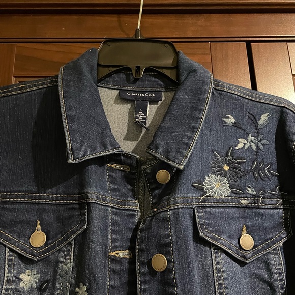 Jackets & Blazers - Charter Club Jean Floral Jacket